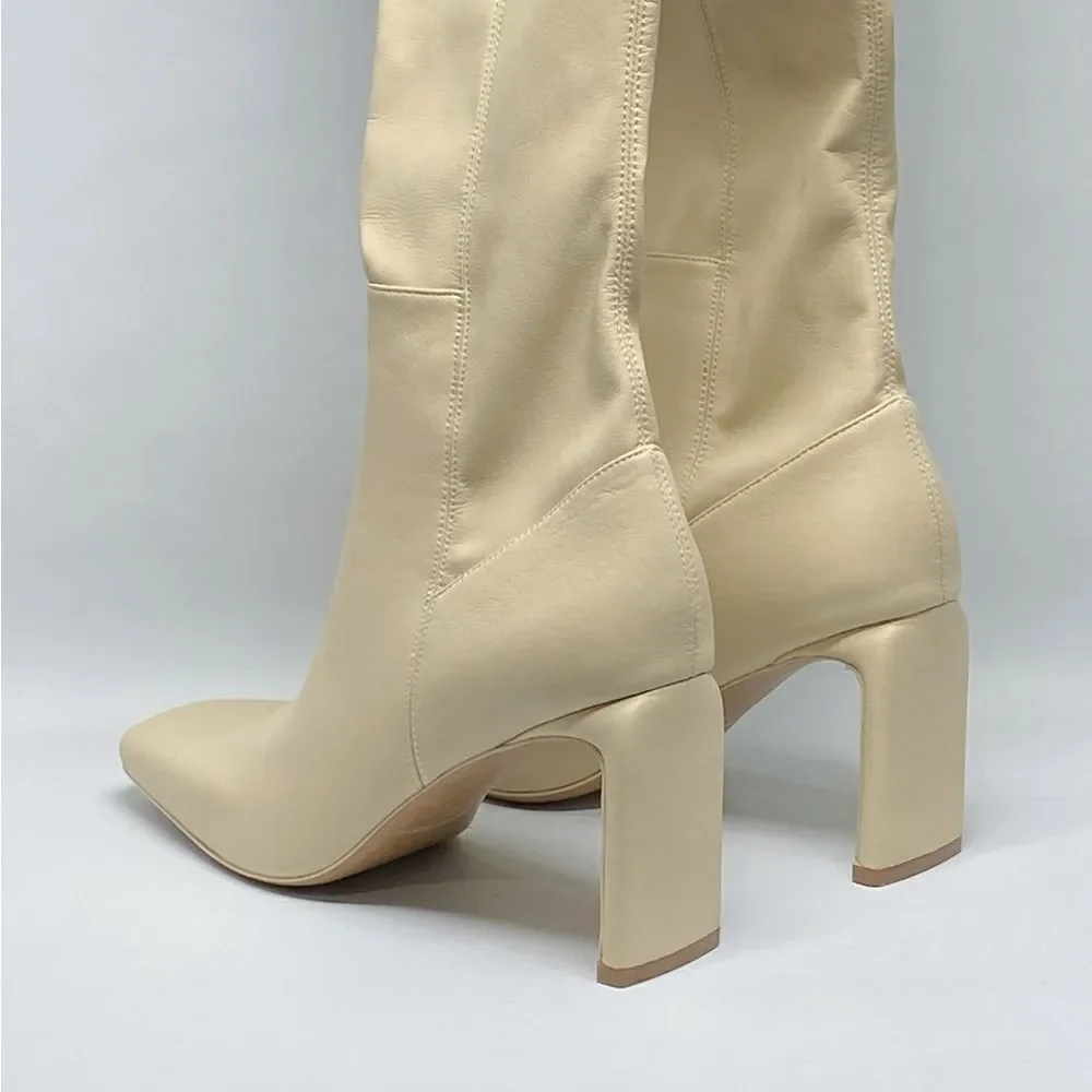 JONATHAN SIMKHAI  Everleigh Vegan Leather Thigh-High Boots size 39